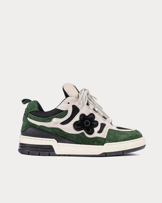FLOWERED SHOES FOREST GREEN